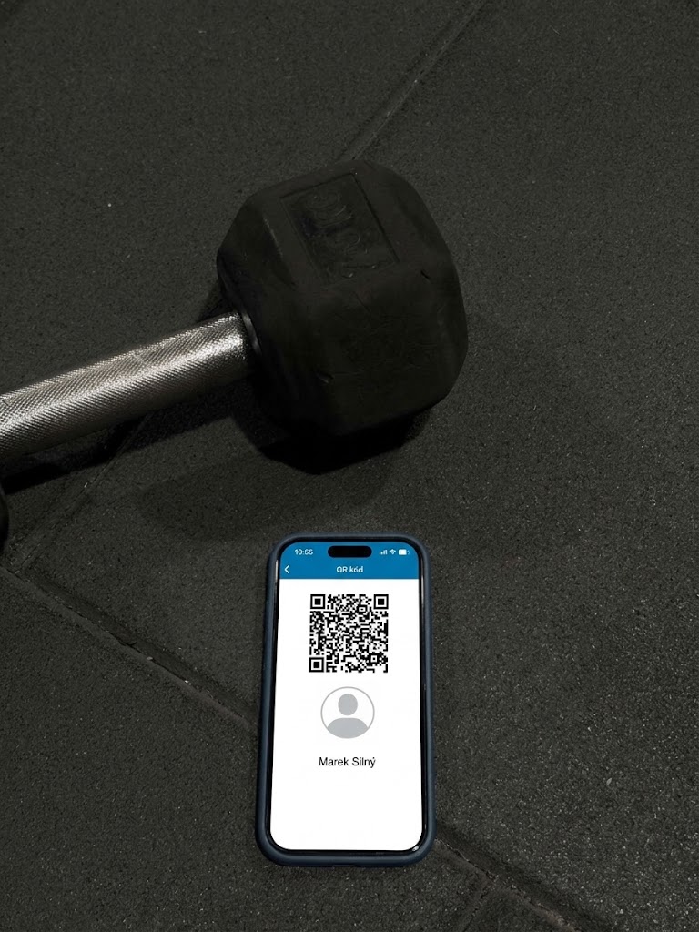 Telefón s QR kódom v aplikácii ACTIVE GYM
